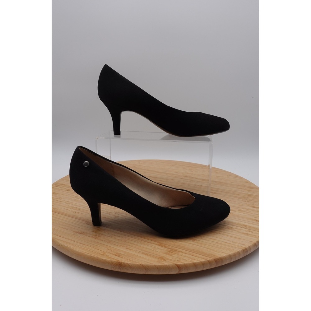 LifeStride Parigi Womens Black Faux Suede Kitten Heel Dress Pumps Size 10W 41